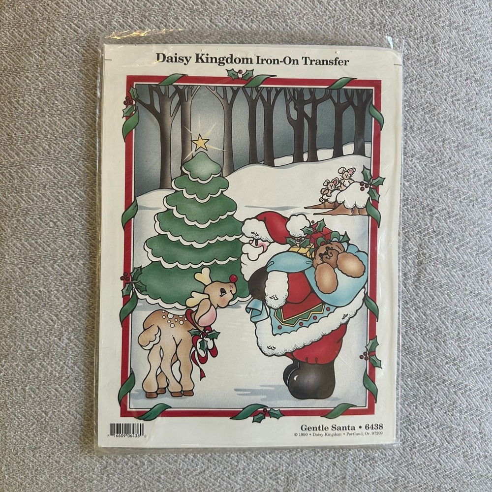 Vintage Daisy Kingdom Gentle Santa Christmas Iron On Transfer Craft Supply 6438